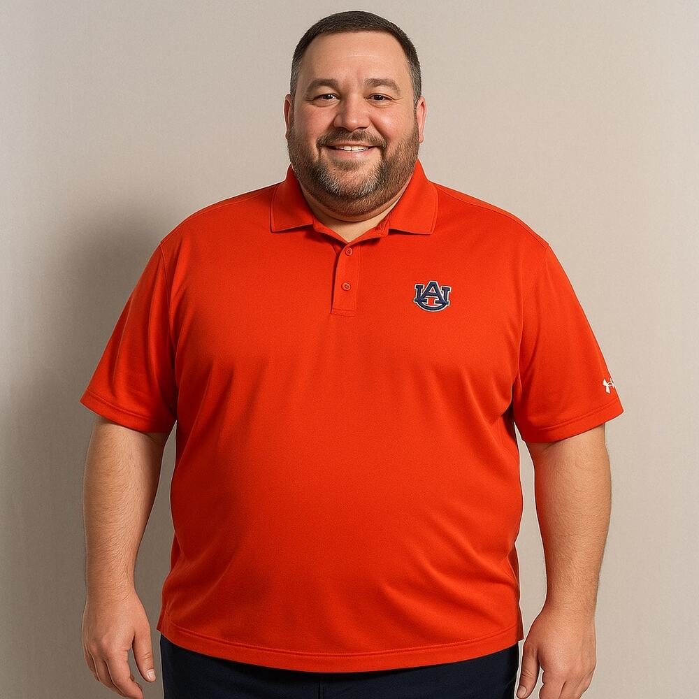 Under Armour AU Auburn Tigers Polo Shirt Men’s XL Orange Performance Golf Shirt